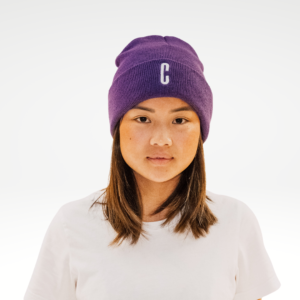 Check Beanie Paars